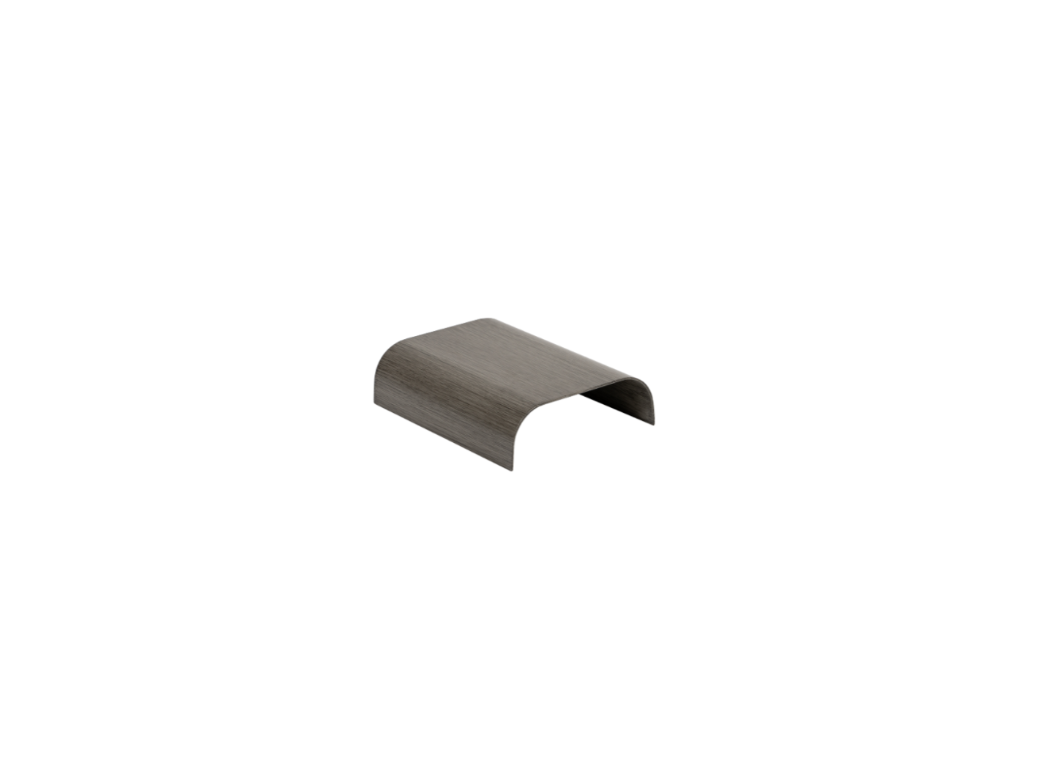 The Arlington Armrest Table, designed for modular aluminum frame outdoor furniture, features a small, rectangular metal bracket with a curved top and two flat sides in an upside-down U shape, shown on a plain white background.