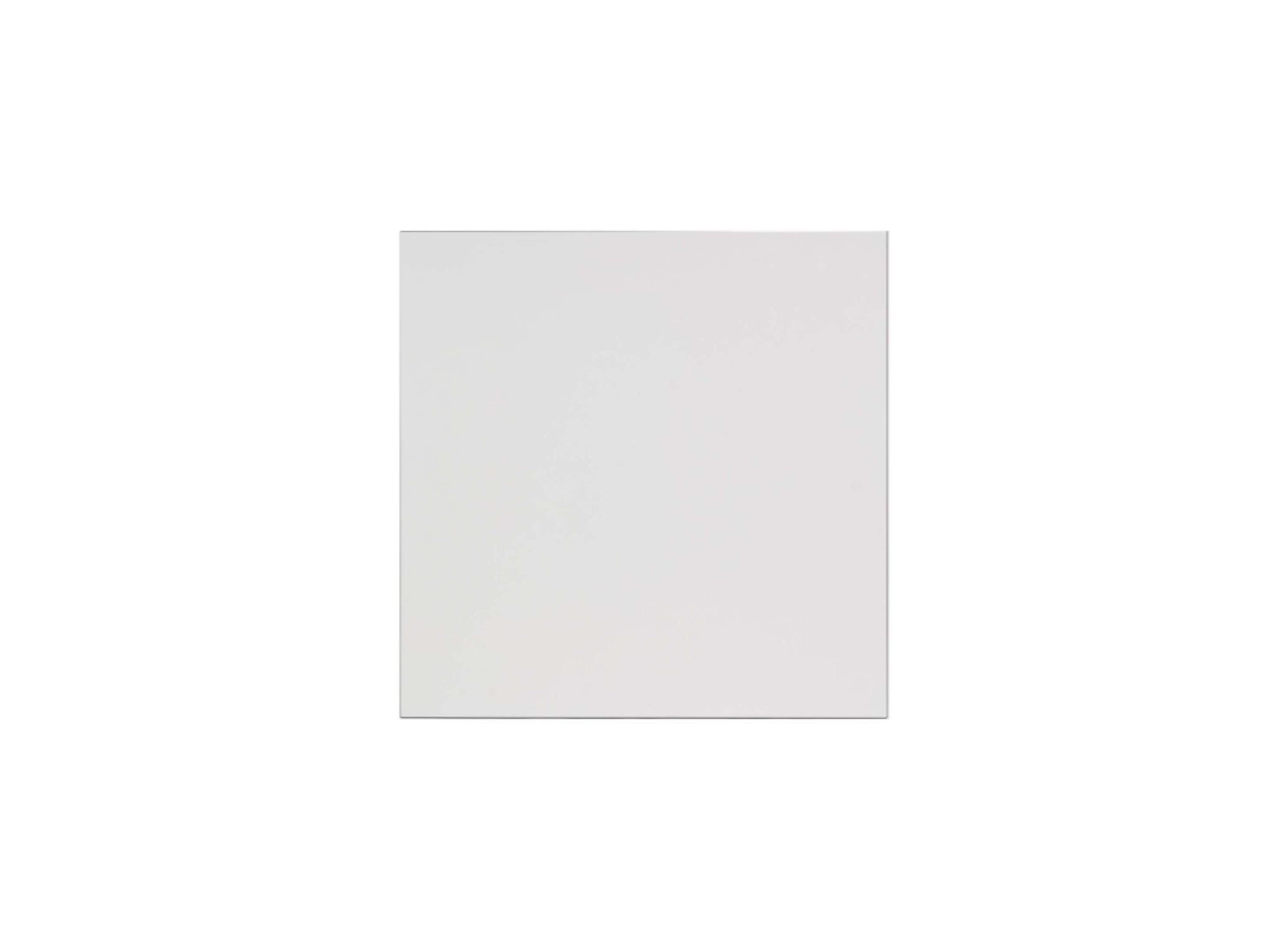 A blank white square sheet of paper, centered on a plain white background, evokes the Stockholm 36"x36" Sq Table Top, commonly seen in modern weatherproof outdoor furniture.