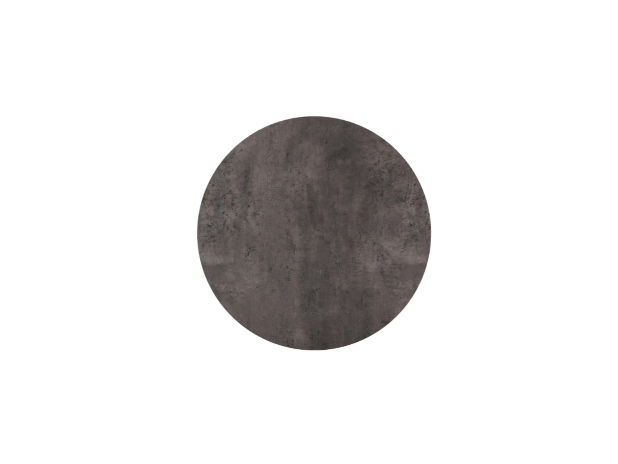 The Stockholm 42" Rd Table Top, a dark gray, oval-shaped HPL surface with a textured, stone-like finish, is centered against a plain white background.