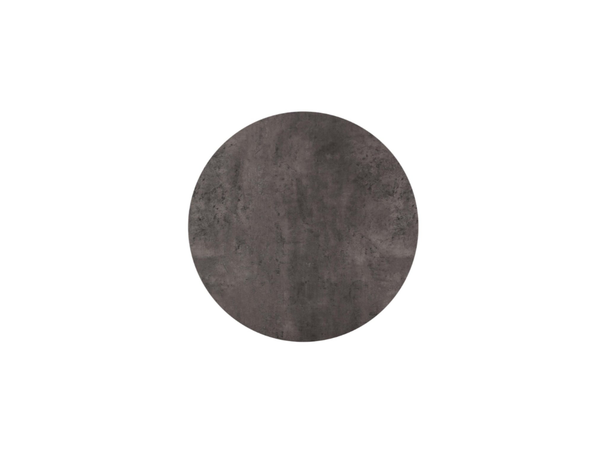 The Stockholm 48" Rd Table Top features a textured, dark gray oval design centered on white, highlighting its outdoor durability and weatherproof qualities.