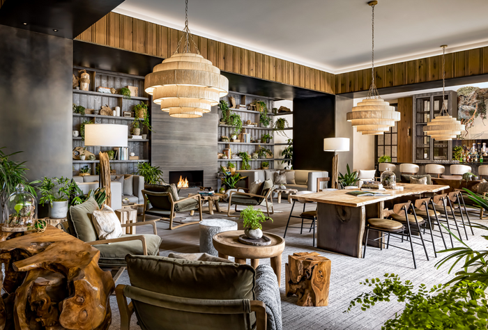 1Hotel Lobby featuring biophilic designs like greenery and wood accents.