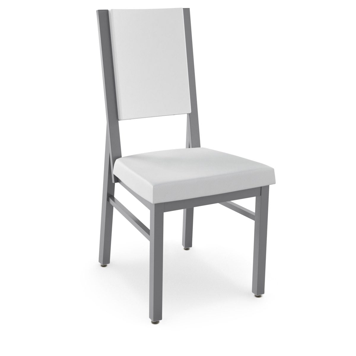 The Payton Chair (Upholstered Seat and Back) is a modern Canadian chair with a metal frame, white cushioned seat, and backrest—perfect for commercial use with a 10-year warranty—shown on a plain white background.