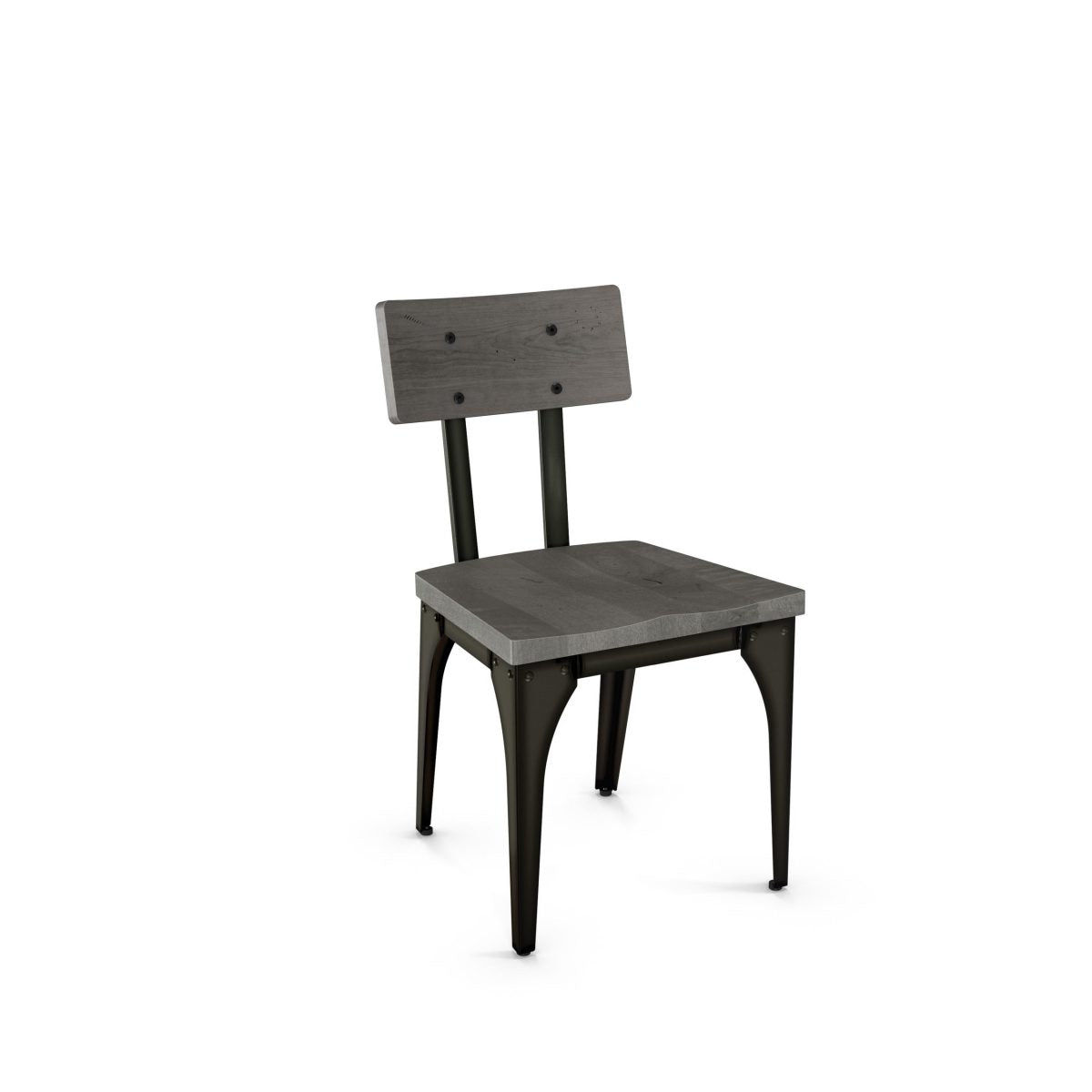 The Architect Chair (Wood Seat and Back) is a modern Canadian steel chair with a rectangular wood seat and backrest, black metal legs and frame—perfect for commercial use.