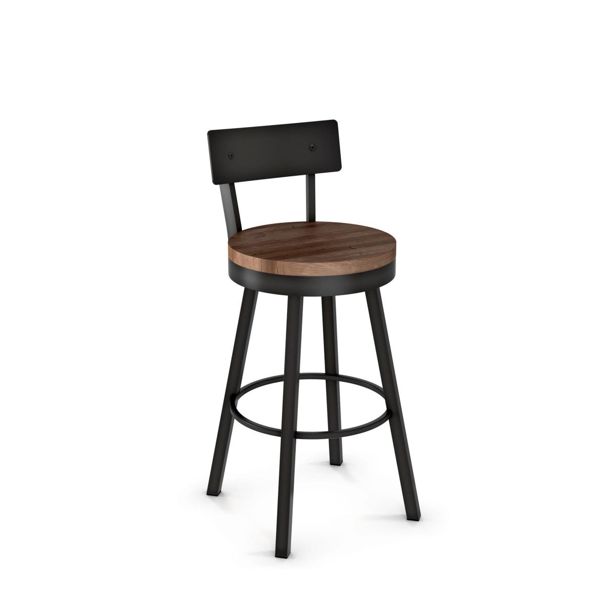 Lauren Bar Height Swivel Stool (Upholstered Seat and Metal Back)