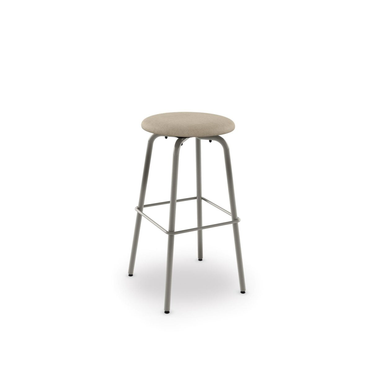 Button Bar Height Swivel Stool (Backless with Upholstered Seat)