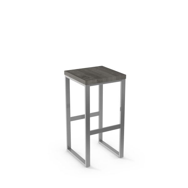 Aaron Bar Height Stool (Backless with Wood Seat)