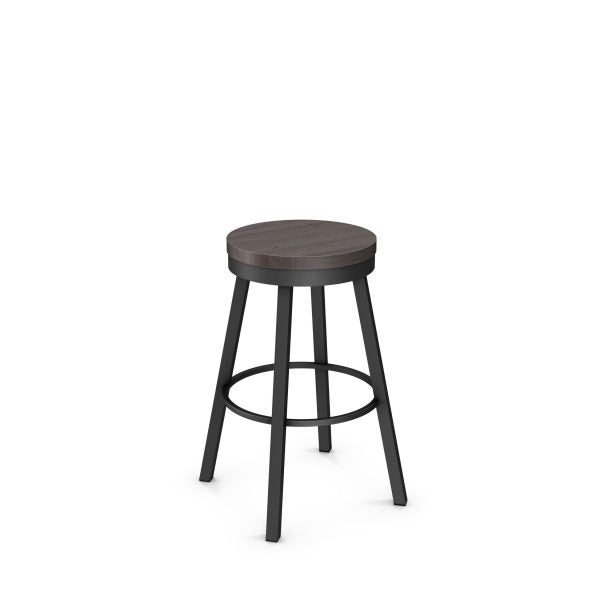 Connor Bar Height Swivel Stool (Backless with Wood Seat)