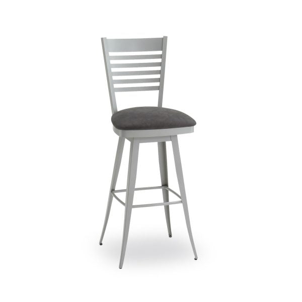 Edwin Bar Height Swivel Stool (Upholstered Seat and Metal Back)