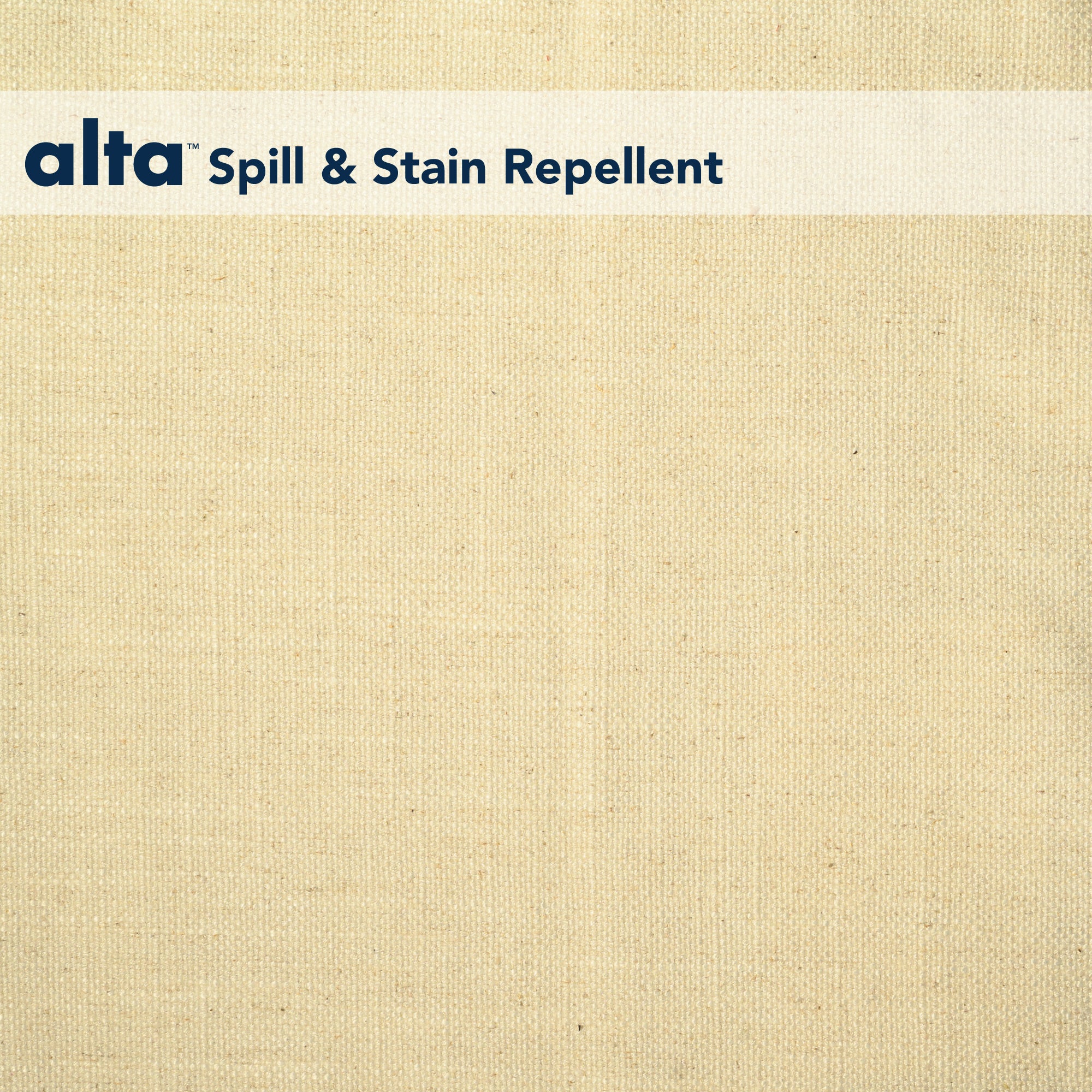 Beige textured fabric background with a white band at the top. Text on the band reads, “Neil alta™ Spill & Stain Repellent” in blue capitals—ideal for hospitality interiors and stain-repellent upholstery.